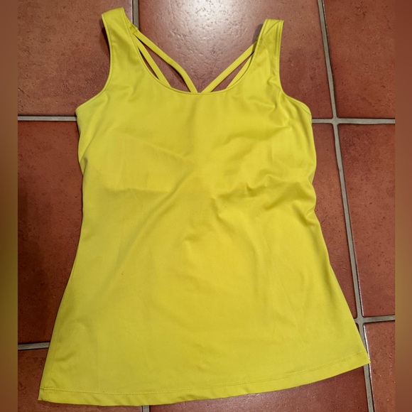 FILA Neon Yellow Tank Top With Built In Bra Size Large - Picture 1 of 5
